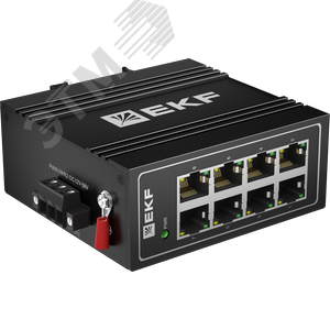 Коммутатор промышленный неуправляемый U-8T, 8 портов 10/100Base-T(X) RJ45, монтаж на динрейку TSX EKF - фото 2