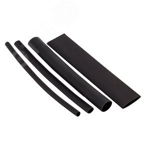 Набор ТУТ клеевые нг черн. Разного диаметра (3/1, 4.8/1.6, 6/2, 9/3, 12/4) 21шт 100мм. EKF - фото 1