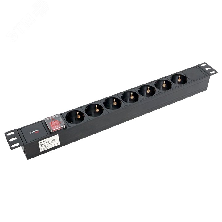 Блок розеток PDU TERACOM PRO 19' 1U 10А/250В 7 роз. Schuko с ...