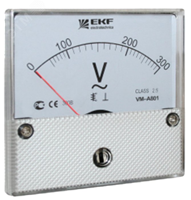 Вольтметр VM-A801 аналоговый на панель 80х80 (круглый вырез) 300В прямое подключение vm-a801-300 EKF - превью 2