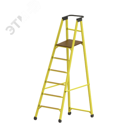 Изображение товара Стремянка-подмость диэлектрическая стеклопластиковая с вертикальной опорой с поручнем (шт)