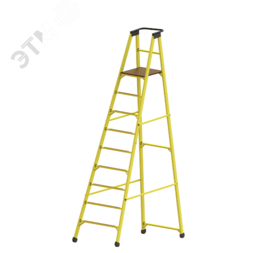 Изображение товара Стремянка-подмость диэлектрическая стеклопластиковая с вертикальной опорой с поручнем (шт)