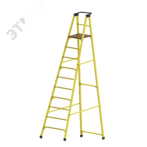 Изображение товара Стремянка-подмость диэлектрическая стеклопластиковая с вертикальной опорой с поручнем (шт)