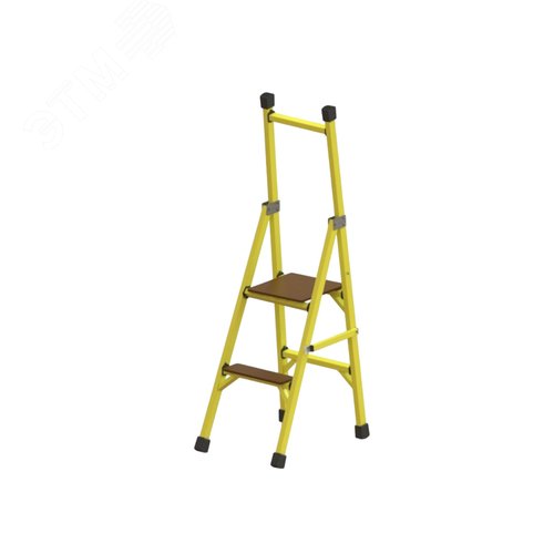 Изображение товара Стремянка диэлектрическая стеклопластиковая с вертикальной опорой с широкими ступенями (шт)