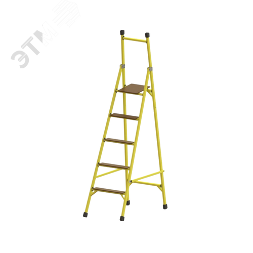 Изображение товара Стремянка диэлектрическая стеклопластиковая с вертикальной опорой с широкими ступенями (шт)