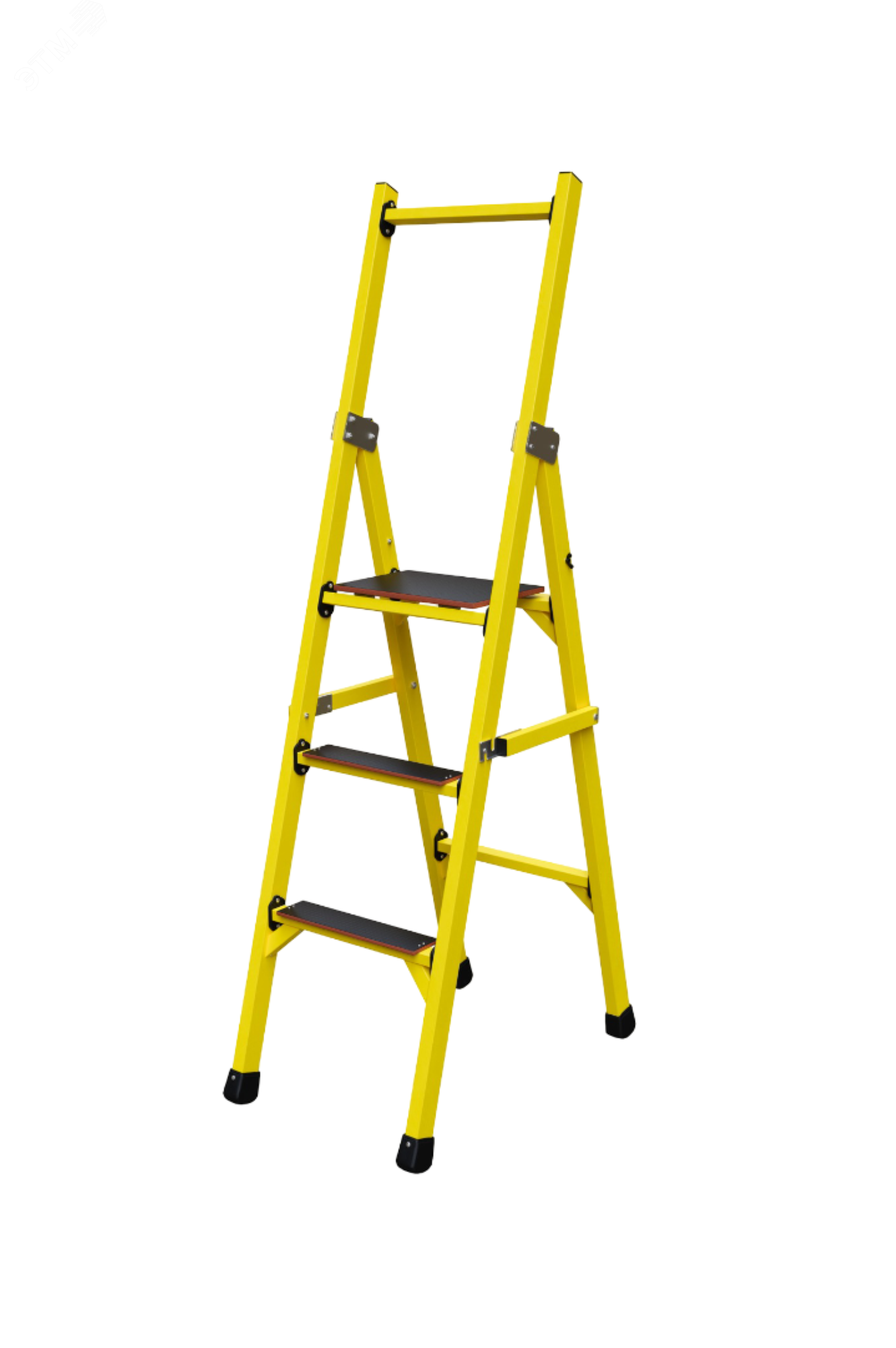 Изображение товара Стремянка диэлектрическая стеклопластиковая Телеком с широкими ступенями 3 ступени