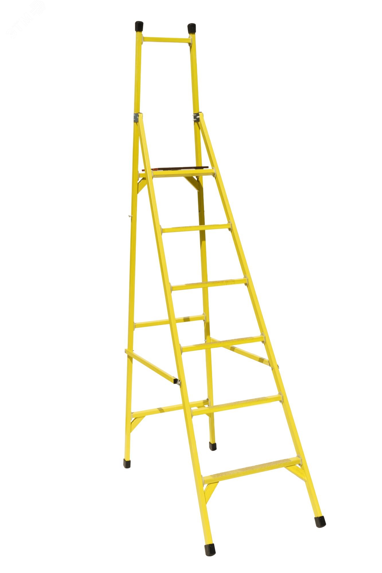 Изображение товара Стремянка диэлектрическая стеклопластиковая с вертикальной опорой 3,8м Луч