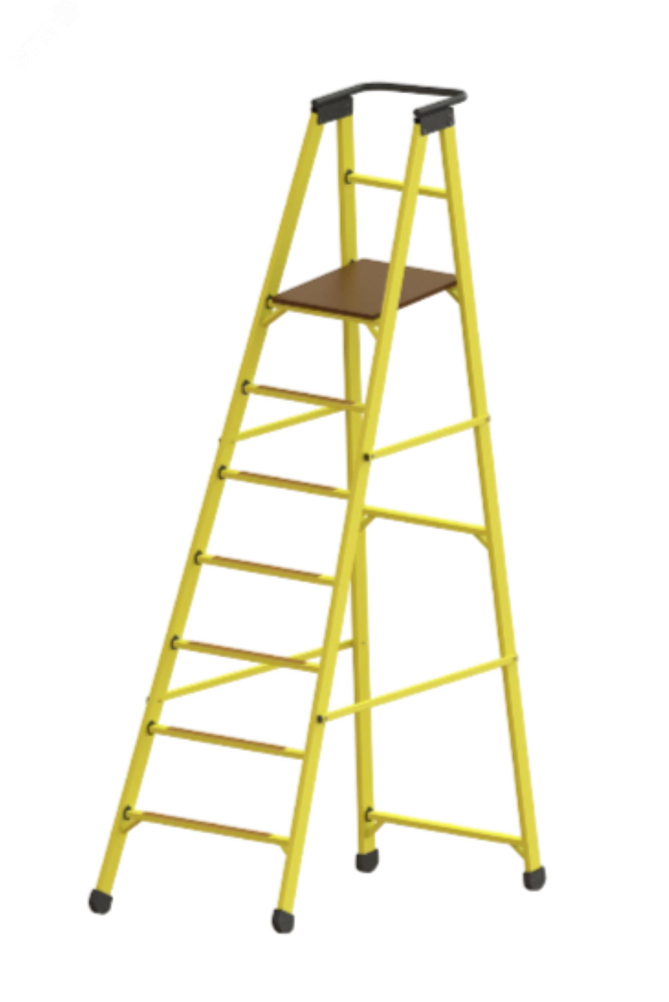 Изображение товара Стремянка-подмость диэлектрическая стеклопластиковая с вертикальной опорой с поручнем (шт)