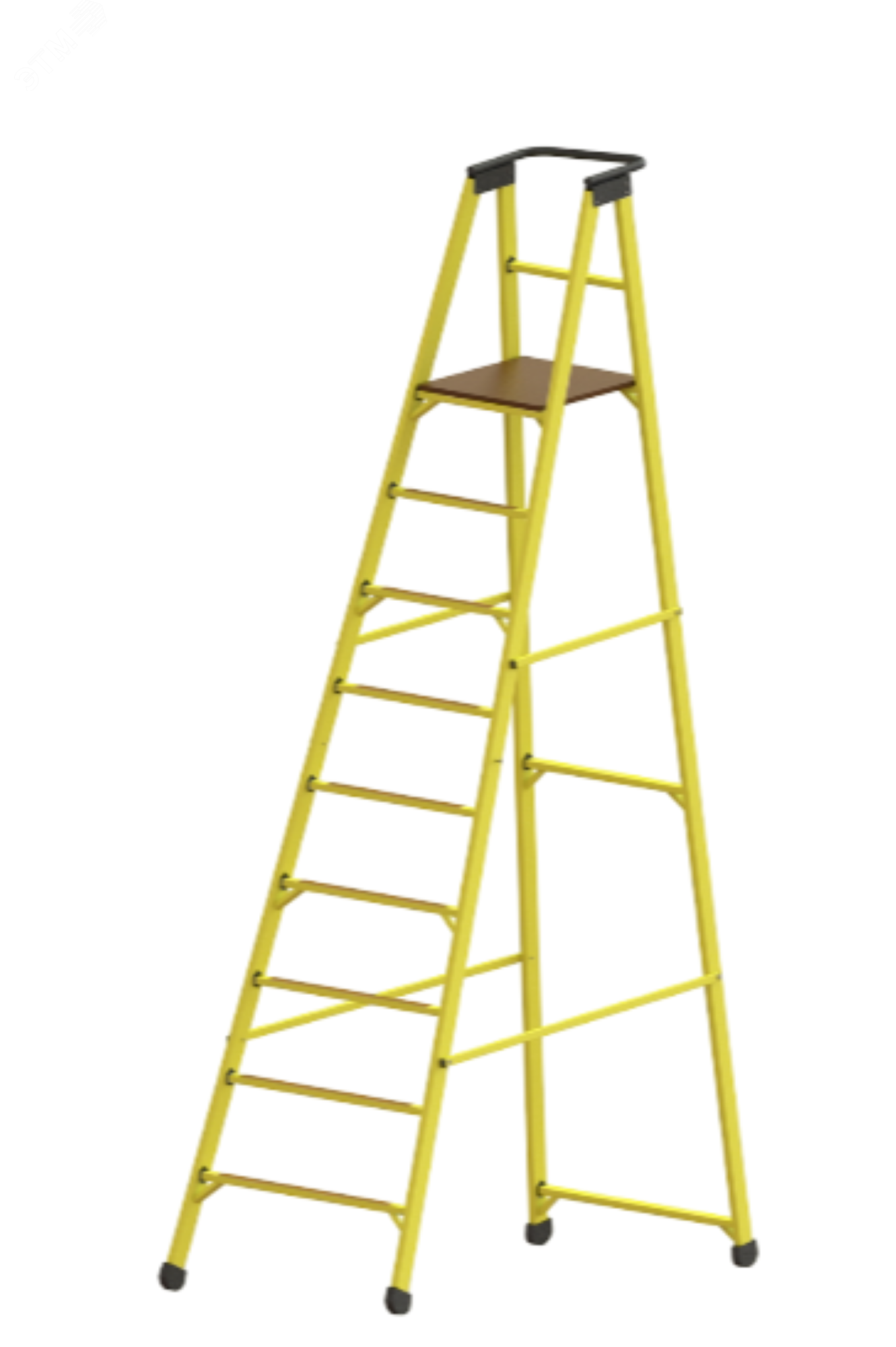 Изображение товара Стремянка-подмость диэлектрическая стеклопластиковая с вертикальной опорой с поручнем (шт)