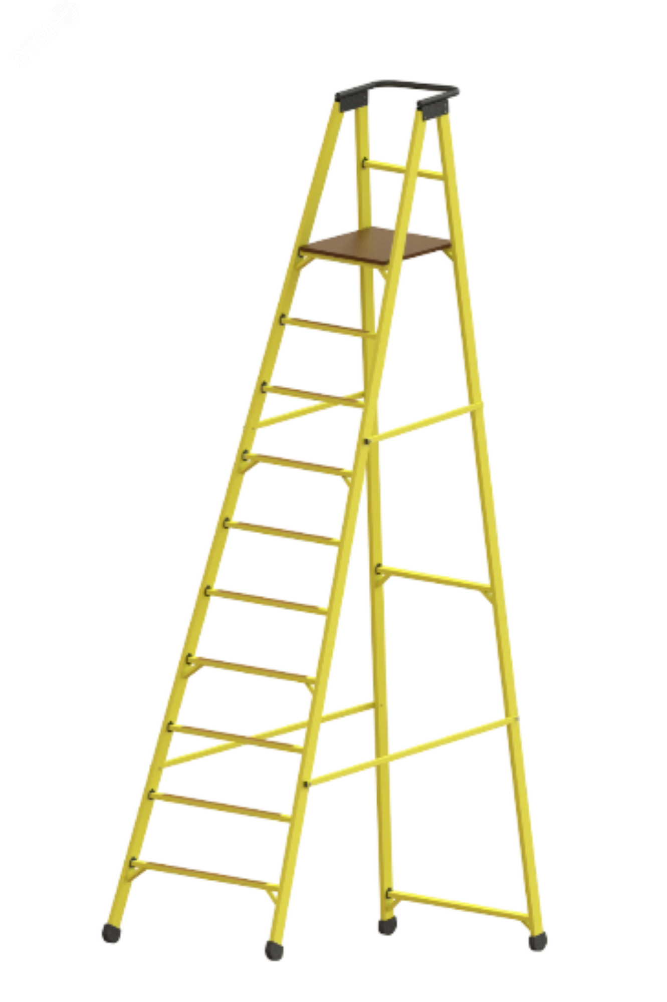 Изображение товара Стремянка-подмость диэлектрическая стеклопластиковая с вертикальной опорой с поручнем (шт)