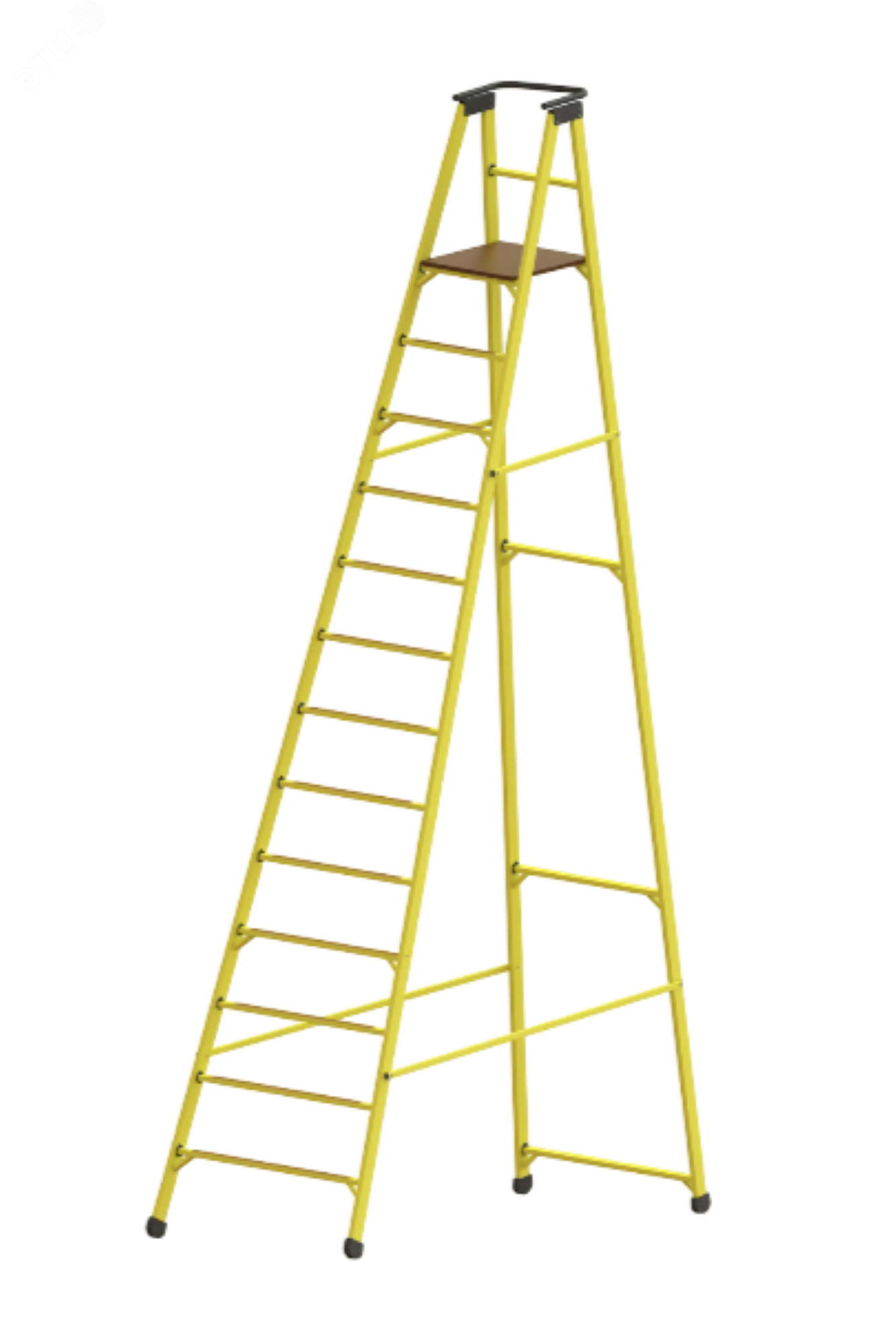 Изображение товара Стремянка-подмость диэлектрическая стеклопластиковая с вертикальной опорой с поручнем (шт)