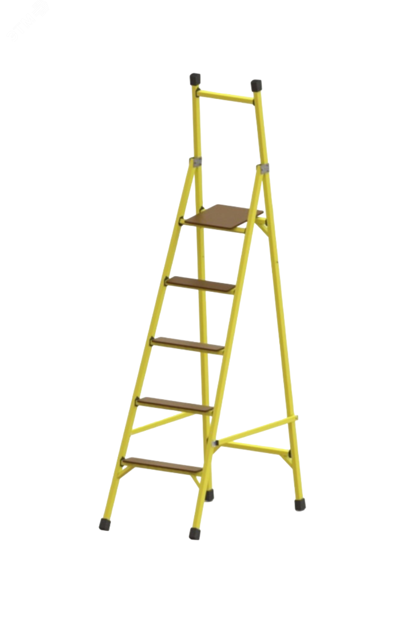 Изображение товара Стремянка диэлектрическая стеклопластиковая с вертикальной опорой широкими ступенями