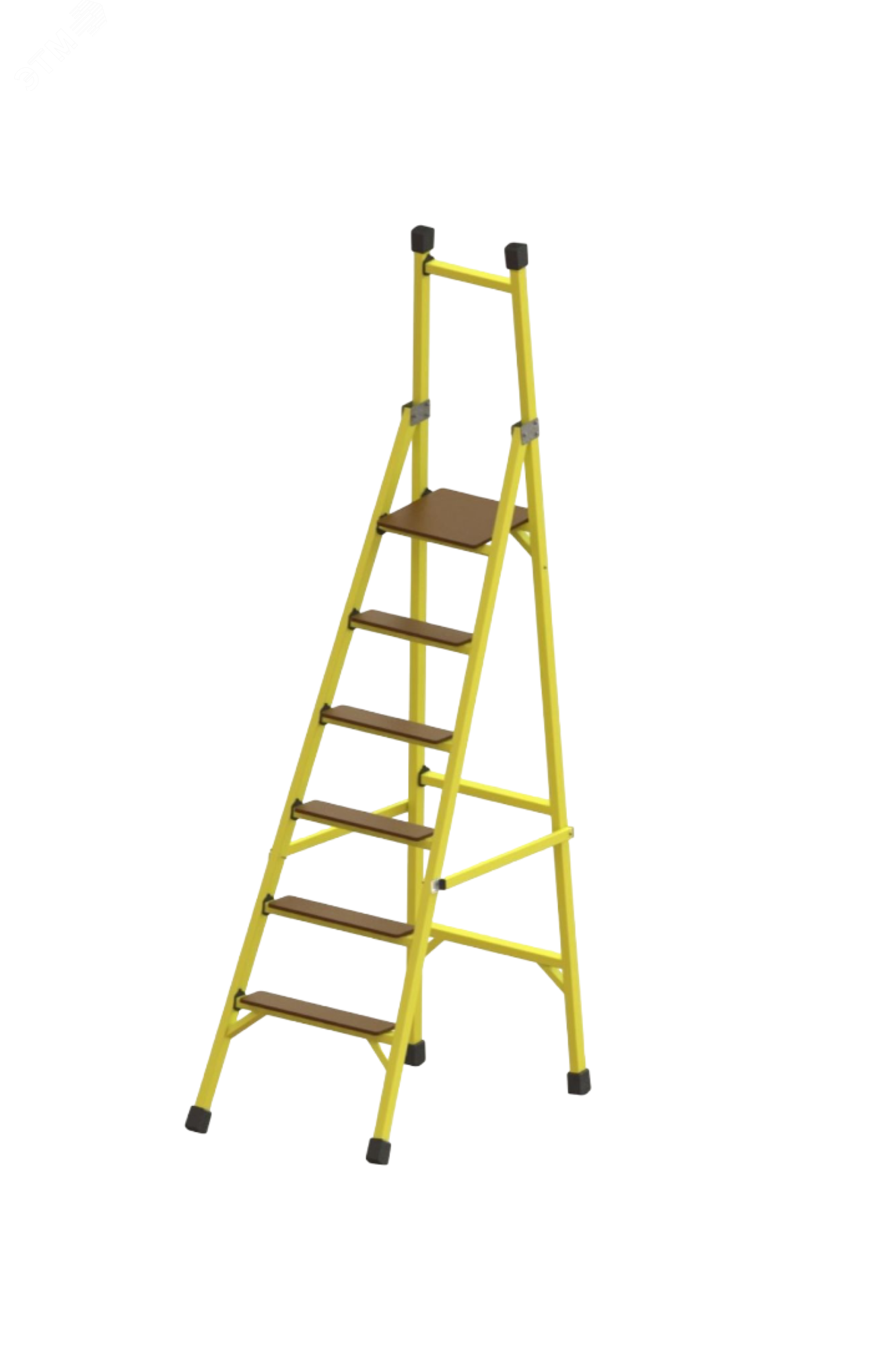 Изображение товара Стремянка диэлектрическая стеклопластиковая с вертикальной опорой Телеком 6 ступеней