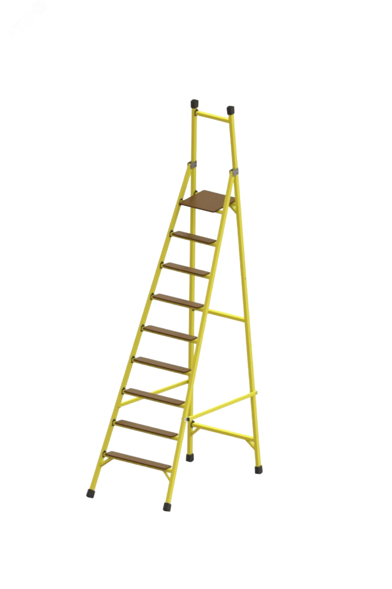 Изображение товара Стремянка диэлектрическая стеклопластиковая Телем 9 ступеней максимальная нагрузка 150 кг