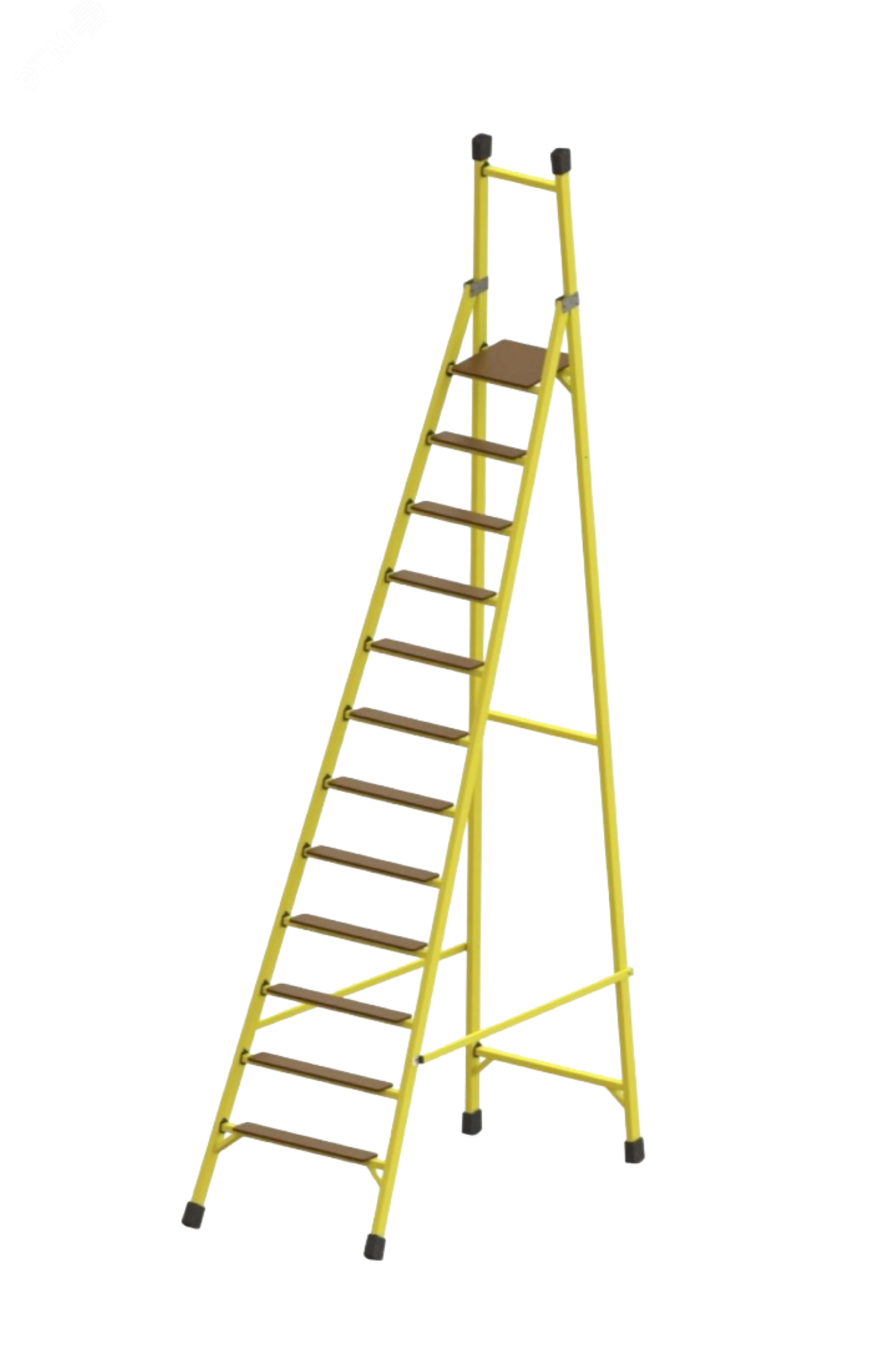 Изображение товара Стремянка диэлектрическая стеклопластиковая Телефон 12 ступеней для электромонтажных работ