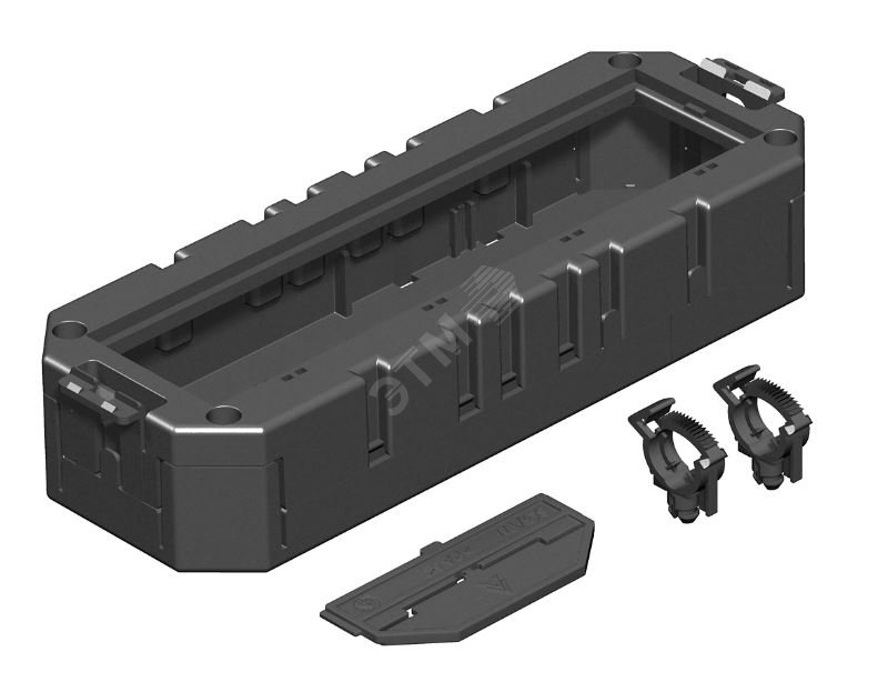 Изображение товара Модульная рамка Modul45 с кожухом, 208x76x40 мм, полиамид, черный