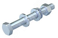 Изображение товара Комплект Болт+Шайба+Гайка M10x90 для надежных крепежных работ