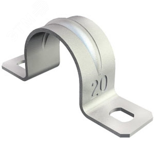 Изображение товара Скоба крепежная металлическая двухлапковая 40мм (шт)