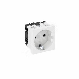 Изображение товара Розетка одинарная 0° с з/к, 250 В, 16A (черный) (шт)