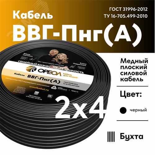 Кабель силовой ВВГнг(А) 2х4пл -0.66ТРТС - фото 2
