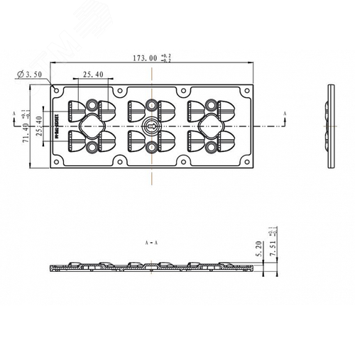 Оптика вторичная DK-173-135х55-TPII-M-H-12H1 (2x6-Dk-ШБ2-Г 135x55 deg) с уплотнителем - фото 2