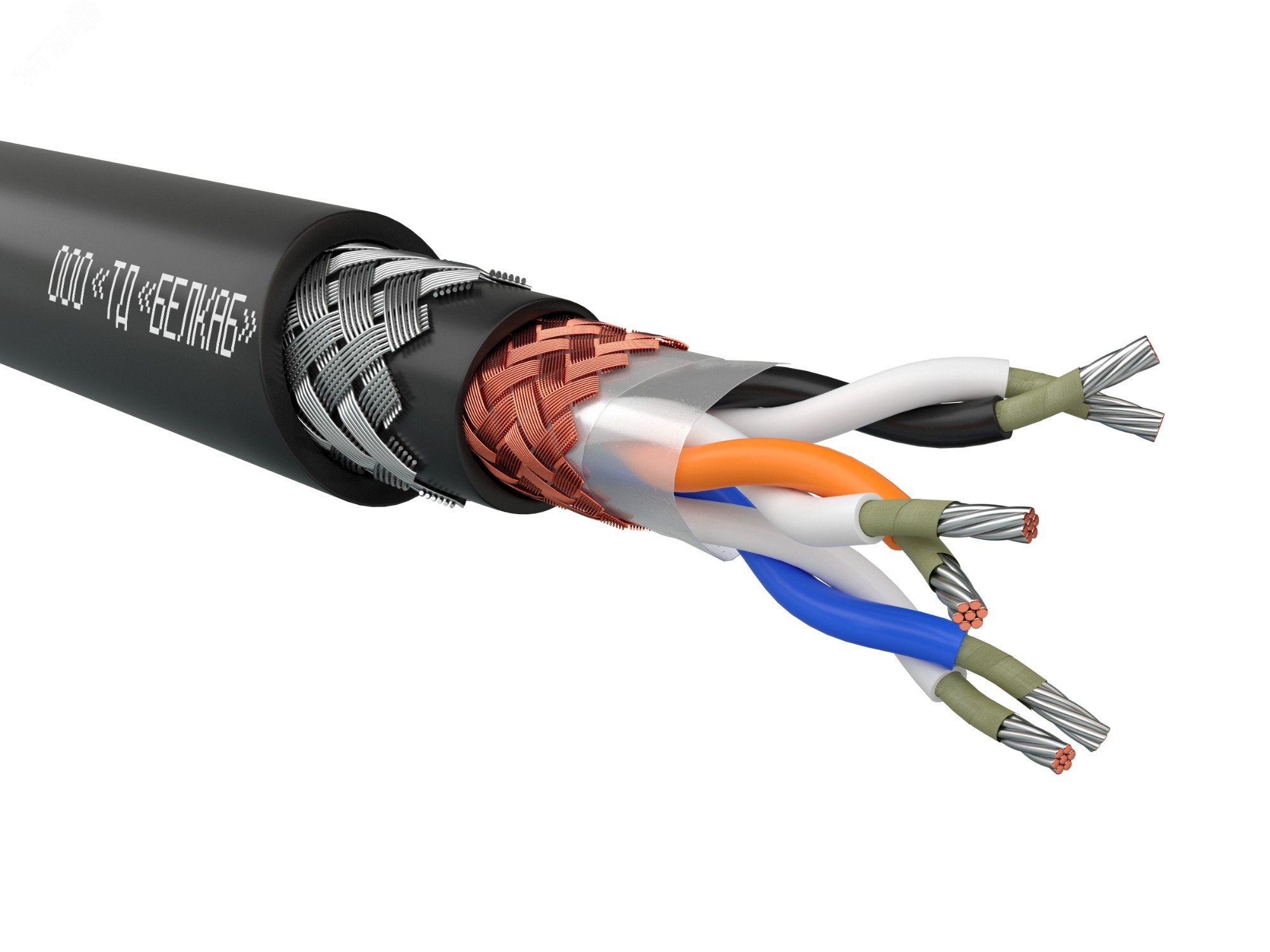 Изображение товара Кабель монтажный МКЭКШВнг(А)-FRLS 2*2*0,75 для передачи данных и контроля, огнестойкий, броня, медь