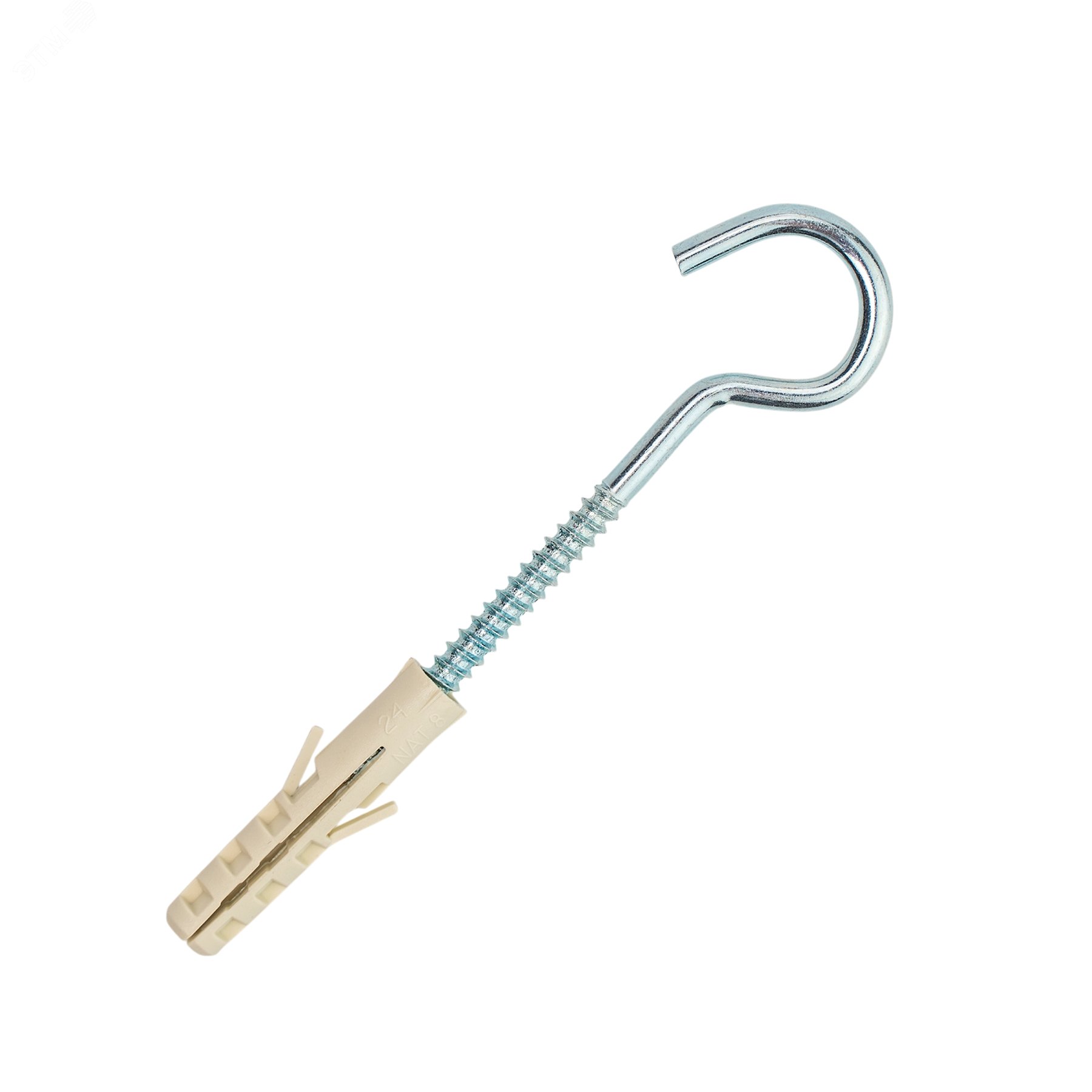 Изображение товара Шуруп-полукольцо 5х60 с дюбелем NAT 8 4 шт монтажный крепеж для бетона и кирпича