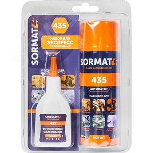 Изображение товара Набор универсальный супер-клей Sormat MDF Kit клей35 г. + активатор 200 мл. (шт)