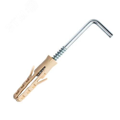 Изображение товара Шуруп-крюк (костыль) 3х40 с дюбелем NAT 5 (8 шт) (упак)