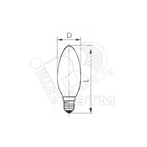 Лампа накаливания декоративная ДС 230-240-40 Е14/25