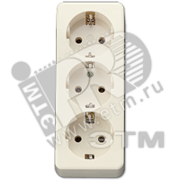 Изображение товара Розетка силовая тройная накладная JUNG 16А 250В IP44 Германия