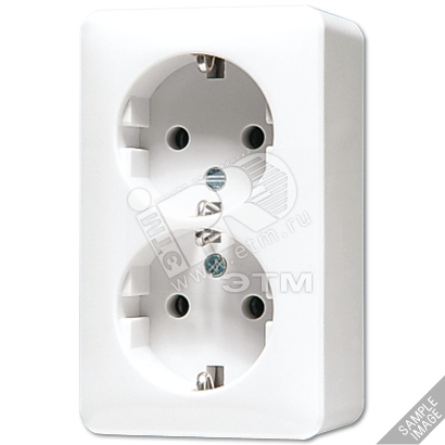 Изображение товара Розетка штепсельная SCHUKO накладная 16A 250V сдвоенная слоновая кость (шт)