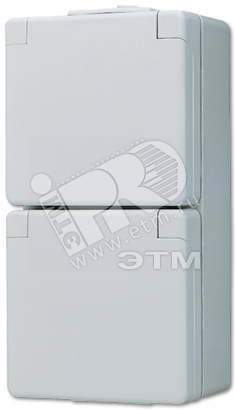 Изображение товара Розетка штепсельная SCHUKO накладная двойная с полем для надписи IP44 (шт)