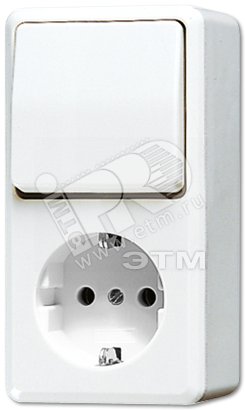 Изображение товара Розетка штепсельная SCHUKO накладная с универсальным выключателем (шт)