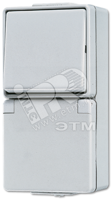 Изображение товара Розетка штепсельная SCHUKO накладная IP44 с универсальным выключателем JUNG