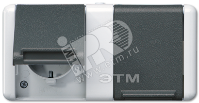 Изображение товара Розетка двойная горизонтальная SCHUKO 16A 250V накладная IP44 (шт)