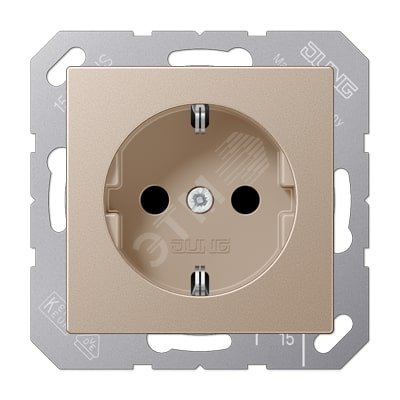 Изображение товара Штепсельная розетка SCHUKO одинарная с заземлением и шторками 16A 250V A500 JUNG