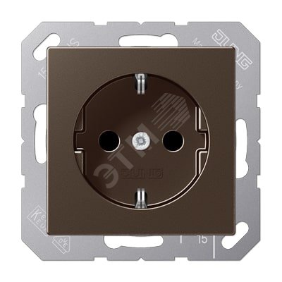 Изображение товара Штепсельная розетка SCHUKO одинарная с заземлением и без шторок серия A500