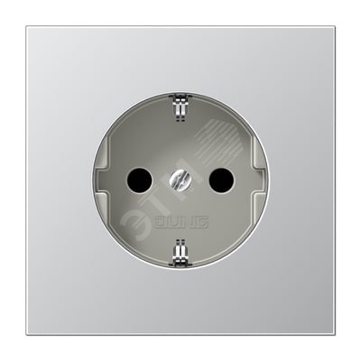 Изображение товара Штепсельная розетка SCHUKO одинарная с заземлением и шторками, 16A, 250В, металл, AL1520KI