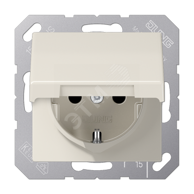 Изображение товара Розетка AS500 с заземлением, крышкой, IP44 16А бежевый Германия