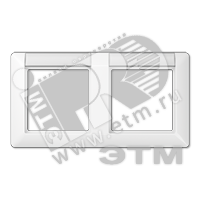 Изображение товара Рамка 2 поста горизонтальная с полем для надписи белая JUNG AS5820NAWW