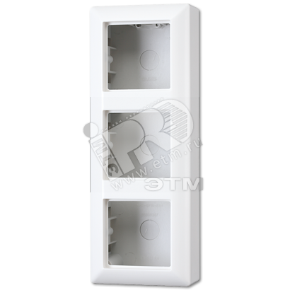 Изображение товара Коробка для накладного монтажа 3-я с негорючим основанием, в комплекте с рамкой для установки устройств и накладок серии A для горизонтальной/вертикальной установки Серия- AS500 Материал- дуропласт Цвет- белый (шт)