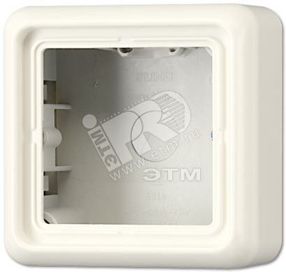 Изображение товара Коробка с рамкой накладная 1 пост слоновая кость JUNG CD581AW