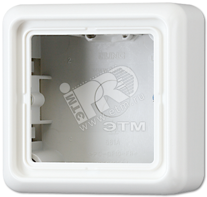 Изображение товара Коробка с рамкой накладная 1 пост белая JUNG CD581AWW