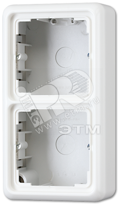 Изображение товара Коробка с рамкой накладная 2 поста белая (шт)