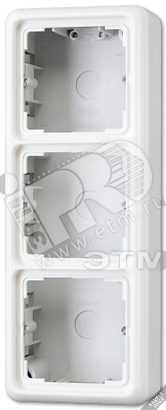 Изображение товара Коробка с рамкой накладная 3 поста серая (шт)