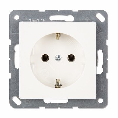 Изображение товара Розетка SCHUKO одинарная с заземлением и шторками Eco Profi, Германия