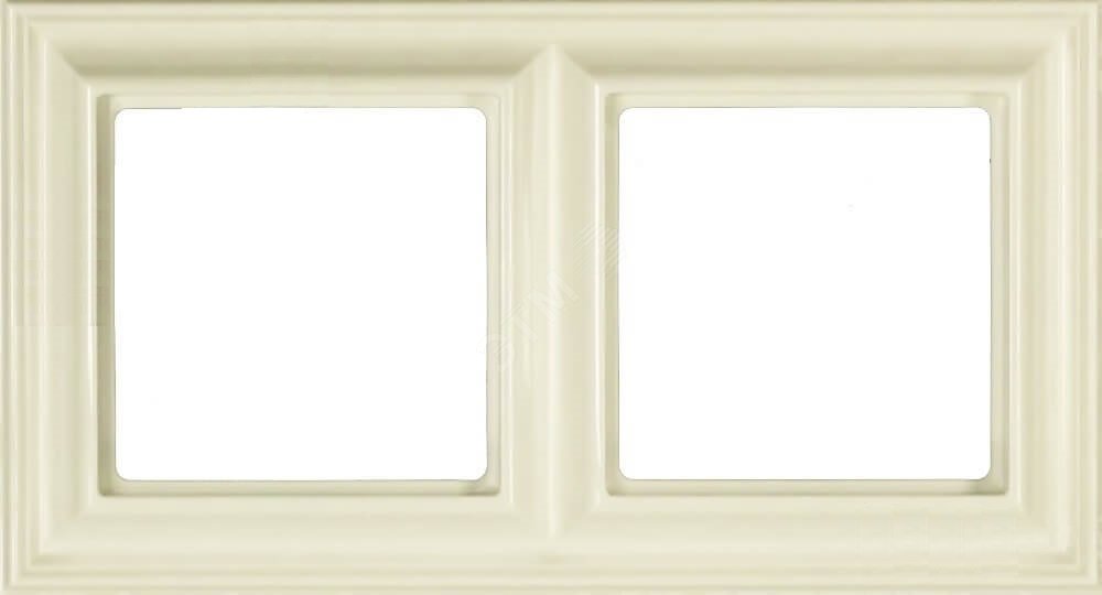 Изображение товара Рамка 2-местная для вертикальной и горизонтальной установки серии Eco DECO из термопласта бежевого 