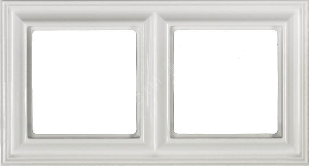 Изображение товара Рамка 2-местная Eco DECO из термопласта белого цвета