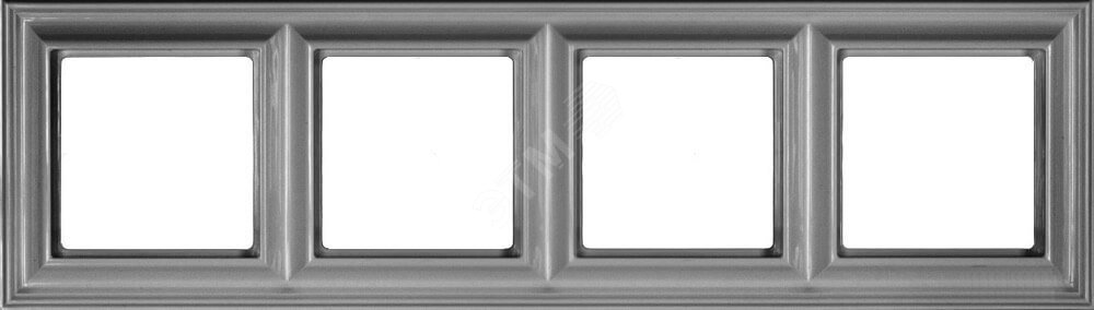 Изображение товара Рамка 4-местная для электросистем серии Eco DECO из термопласта с алюминиевым покрытием